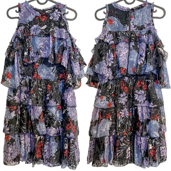 Alice + Olivia Nichola Cold Shoulder Ruffle Mini Dress - Picture 4 of 8